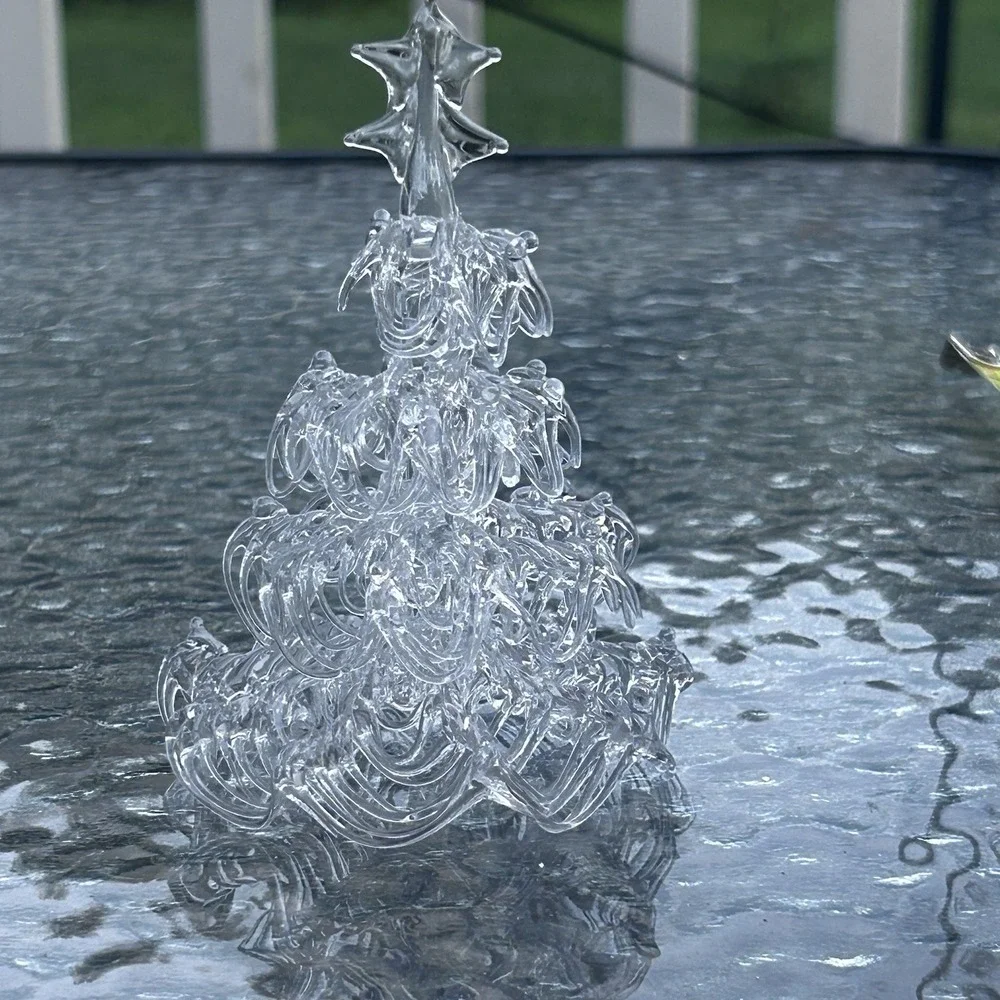 Clear Hand Spun Glass Christmas Tree